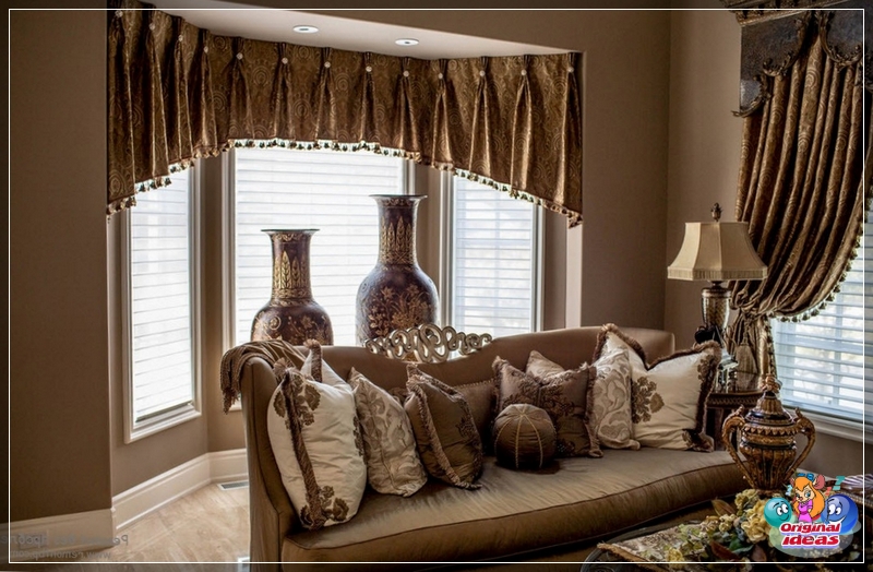 Window decoration with curtains in the living room Window decoration with curtains in the living room