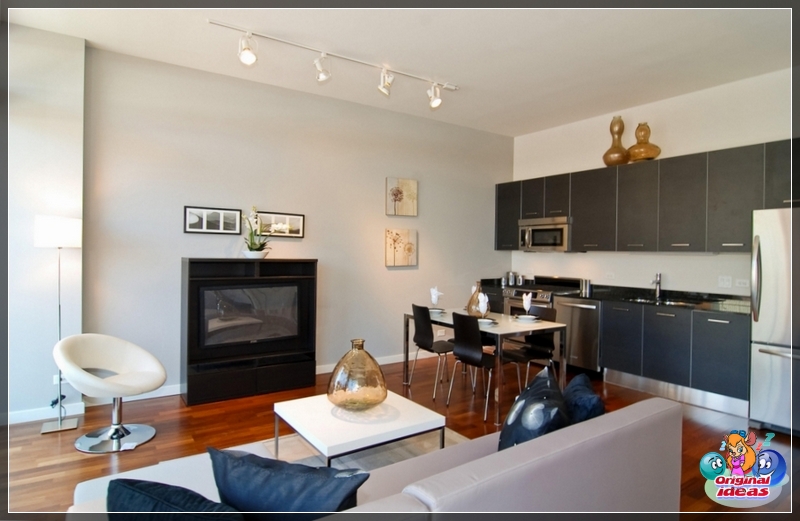 idea An example of combining a kitchen and a room