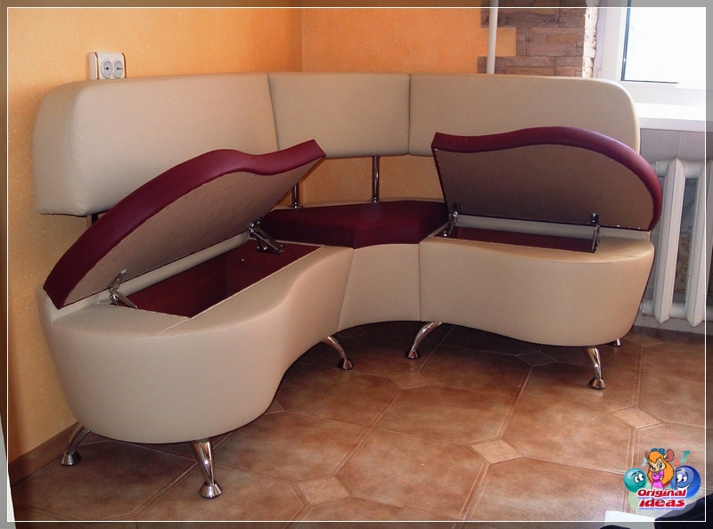 idea Utensils can be stored in the corner sofa