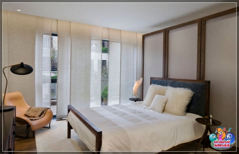 cortina Cortinas japonesas en el dormitorio