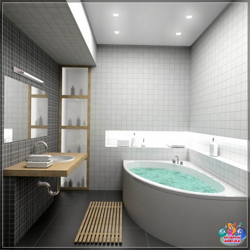diseño Baño de esquina de lujo