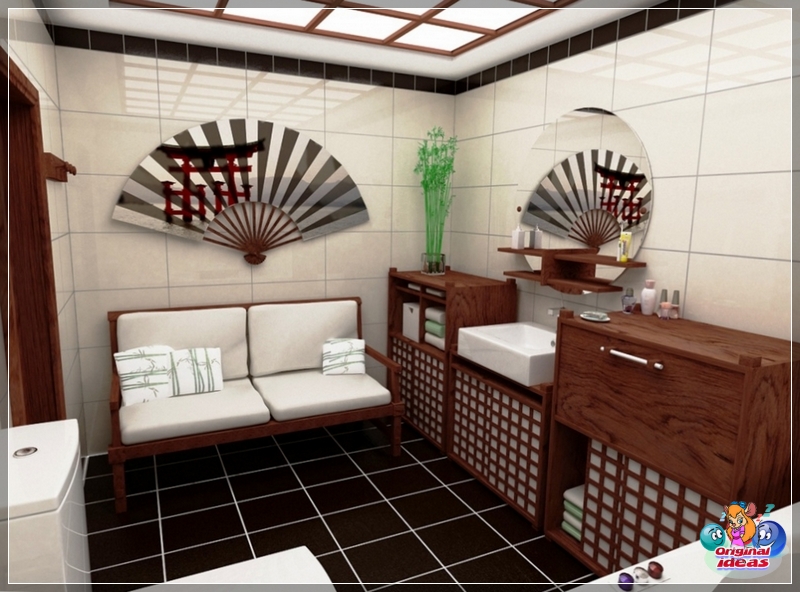 Diseño de baño en estilo oriental