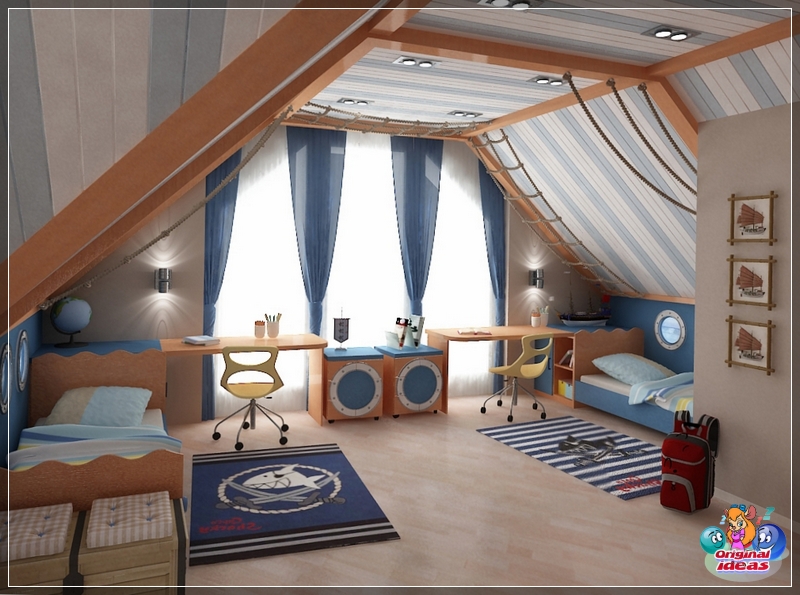 Projekt wnętrza przedszkola w stylu marynistycznym Projekt wnętrza przedszkola w stylu marynistycznym