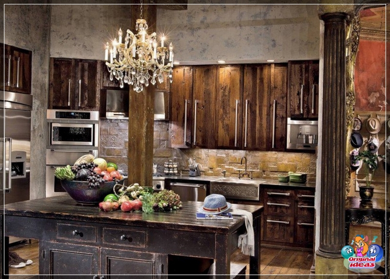 cocina Combinación de estilo moderno, imperio y rústico
