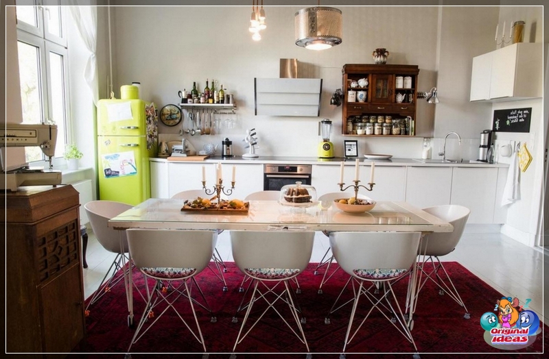 cocina Mobiliario moderno, pop art y rústico en una sola cocina