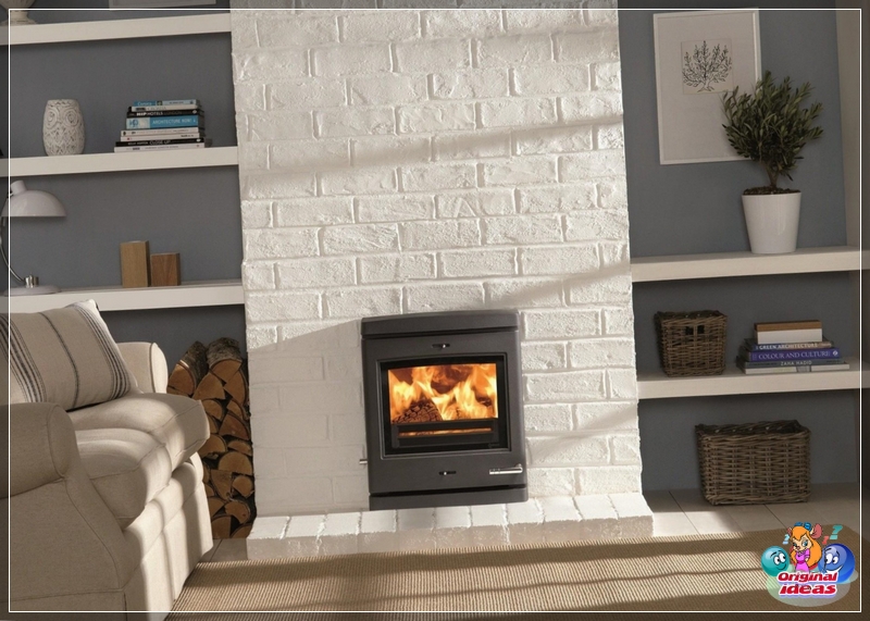 Kamin in einem modernen Innenfoto