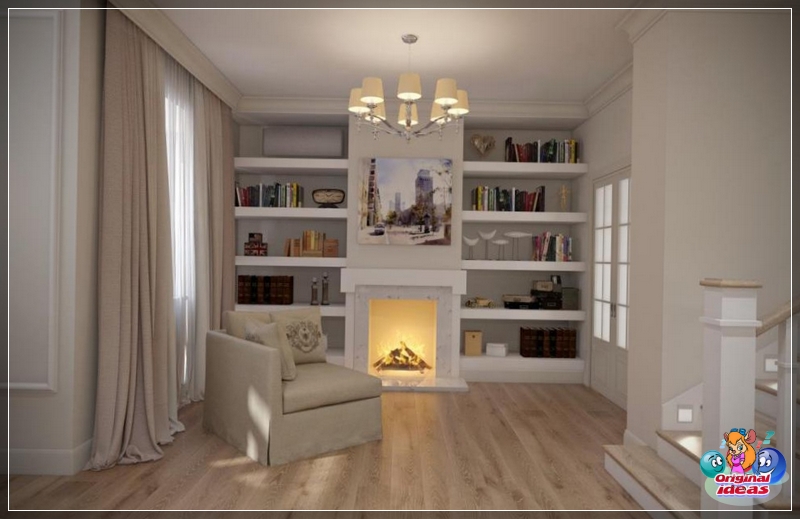 Kaminbereich im modernen Stil