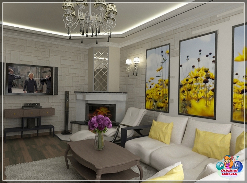 Wohnzimmer im modernen Stil mit Kaminfoto