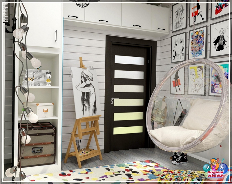 Room for a teenager with anime accents