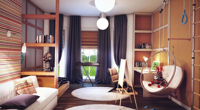 Room with a music area for a teenager