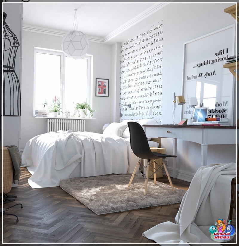 Scandinavian style room for a teenager