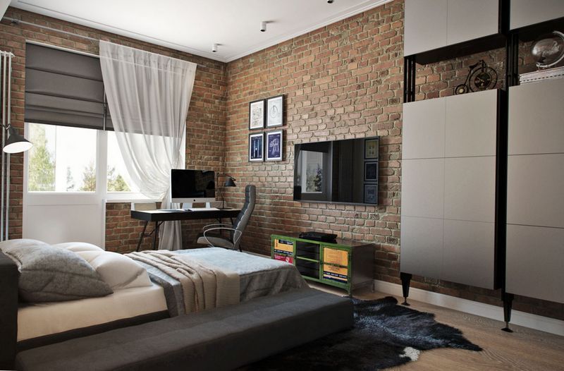 Loft-style room for a young man