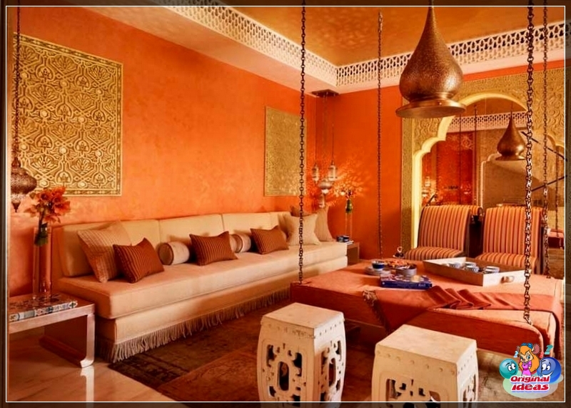 Wohnzimmer im orientalischen Stil verbindet Komfort und Luxus