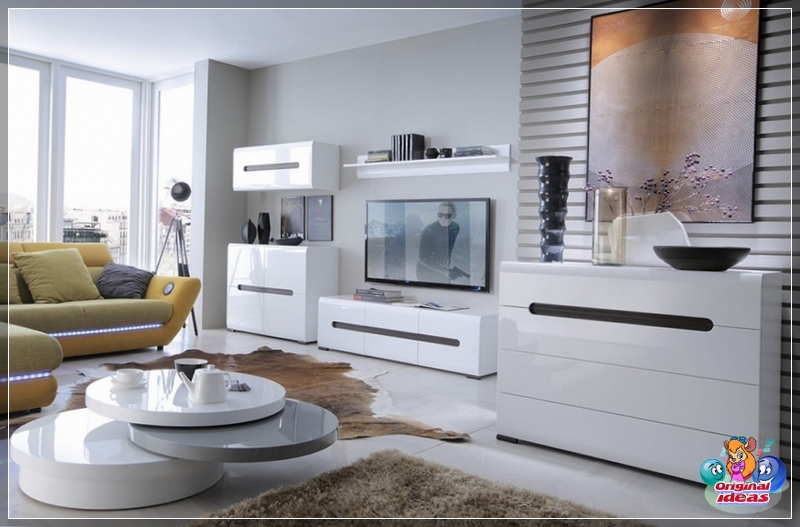 wall The chest of drawers can be part of a modular living room