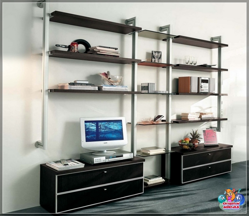 wall The shelving unit can be combined with sideboards and dressers