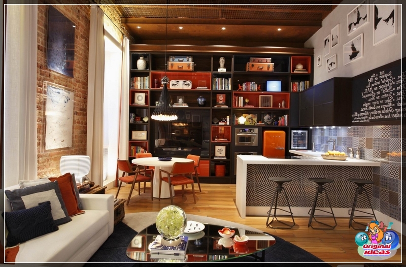 Die Wände und der Boden im Loft-Innenraum wirken schlicht und asketisch