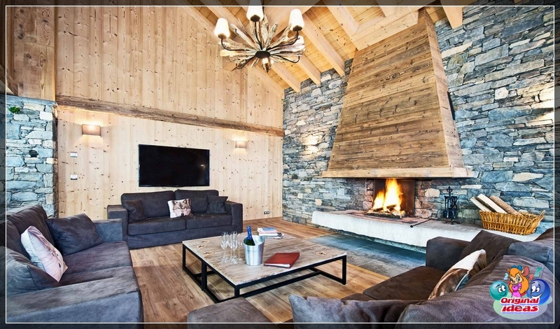 sala de estar Inicialmente, el chalet es una casa francesa en la montaña, que se distingue por la sencillez, la buena calidad y el confort