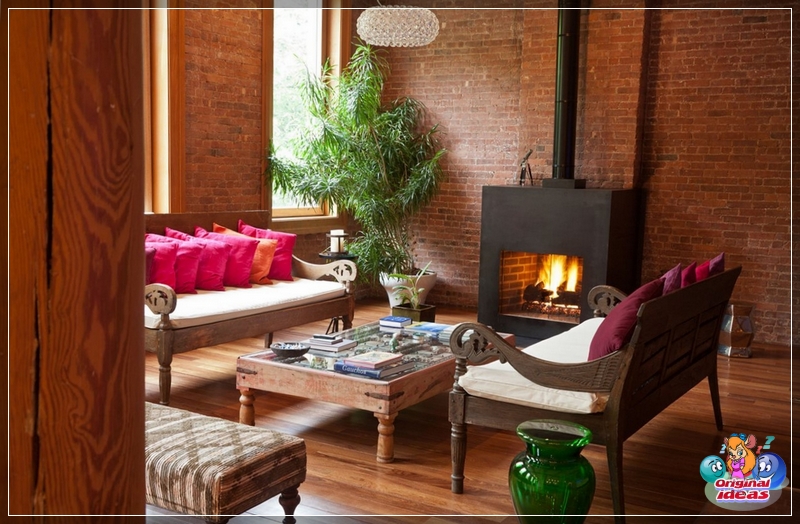 Kamin im Industriestil