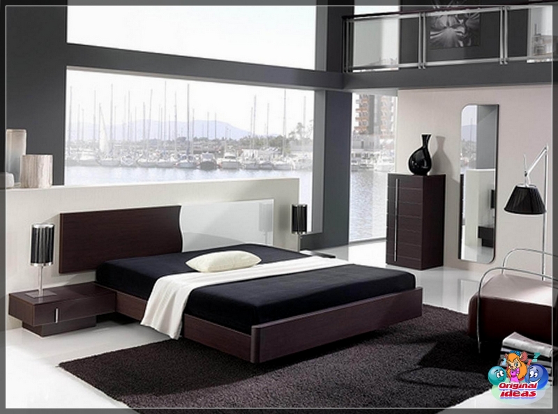 Dormitorio con ventanas panorámicas Dormitorio con ventanas panorámicas
