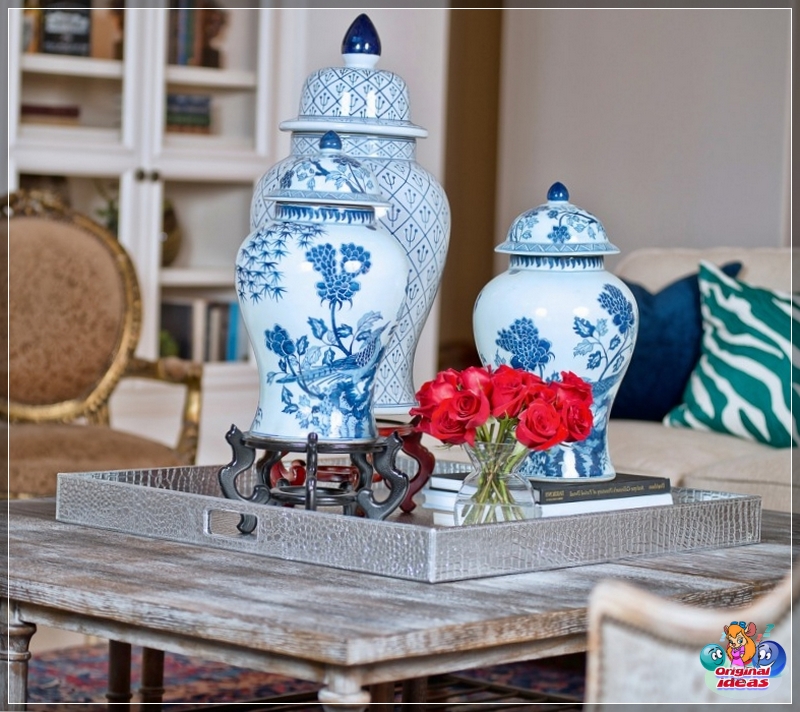 Zimmer Traditionelle chinesische Vasen gehören zu den beliebtesten Dekorationsgegenständen vieler Designer