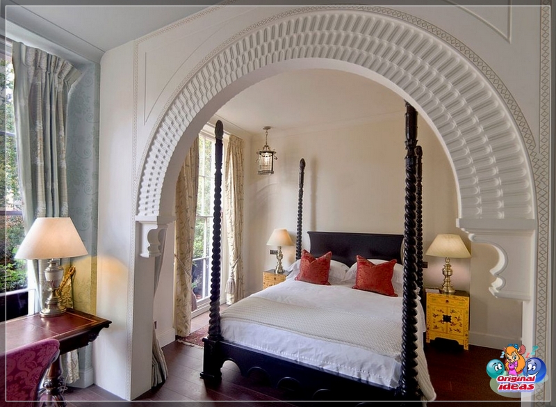 dormitorios mediterráneos Un arco es una forma simple y efectiva de agrandar visualmente una habitación