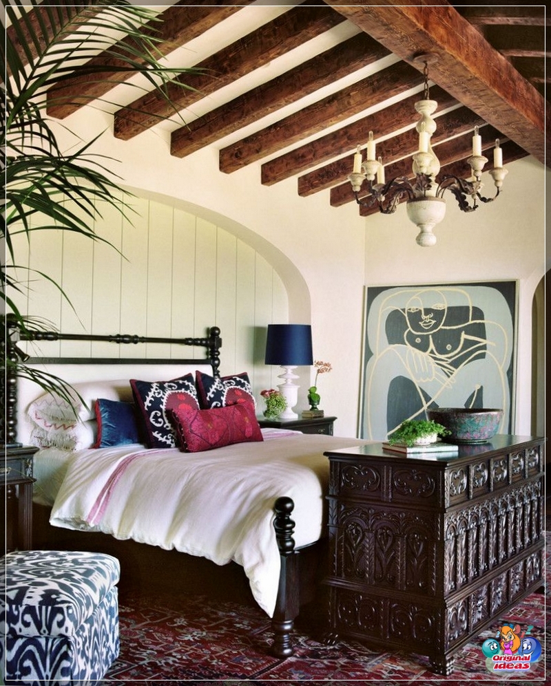 dormitorios mediterráneos Dependiendo del estilo de la habitación, la fachada de los muebles puede ser simple, sin decoración o decorada con tallas