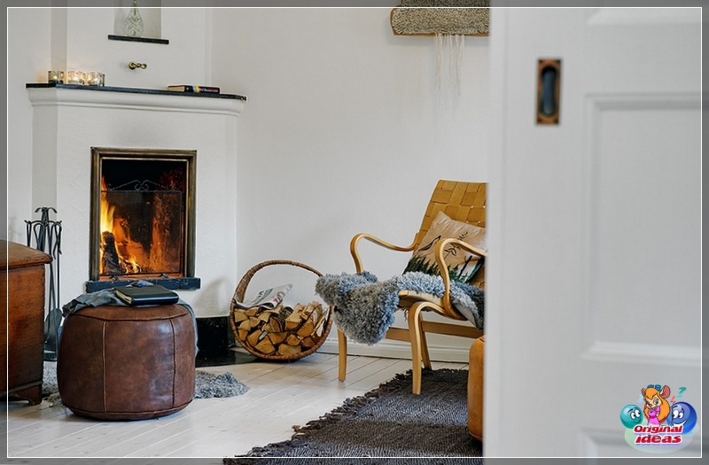 Kamin im skandinavischen Wohnzimmer Kamin im skandinavischen Wohnzimmer