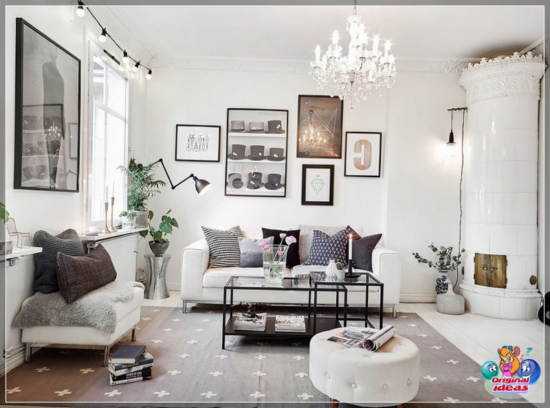 Glasoberflächen in einem skandinavischen Interieur Glasoberflächen in einem skandinavischen Interieur