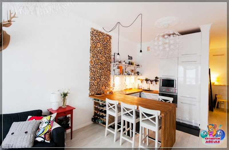 Zonierung der Küchen-Wohnzimmer-Bar Zonierung der Küchen-Wohnzimmer-Bar