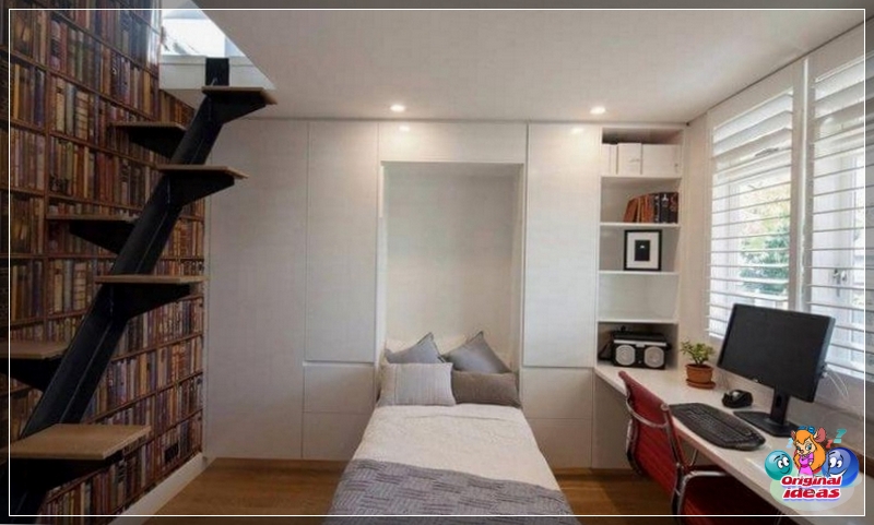 Zustellbett im skandinavischen kleinen Wohnzimmer Zustellbett im skandinavischen kleinen Wohnzimmer