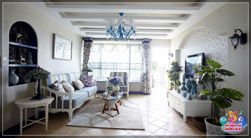 habitación Imitación de vigas en el techo
