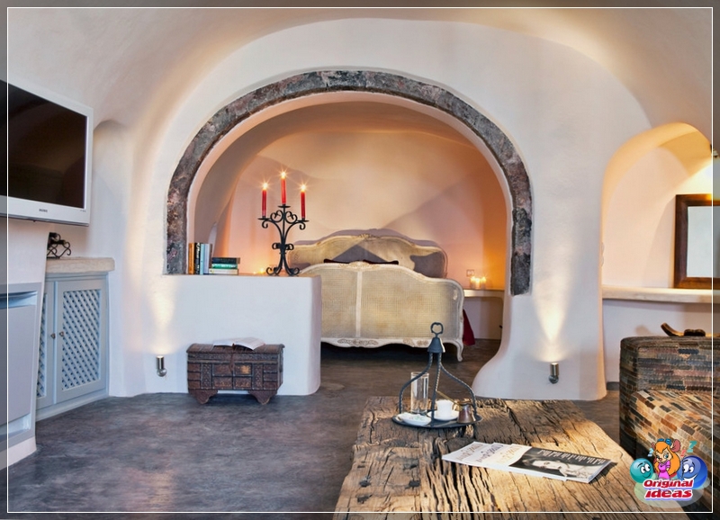 Wohnzimmer Mediterranes Wohnzimmer kombiniert mit Schlafzimmer