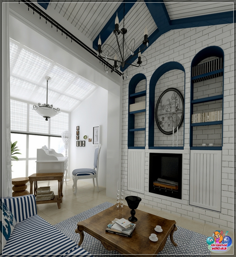 Wohnzimmer Das mediterrane Interieur ist nicht unbedingt ein geräumiges Zimmer, sodass auch eine kleine Wohnung in diesem Stil eingerichtet werden kann
