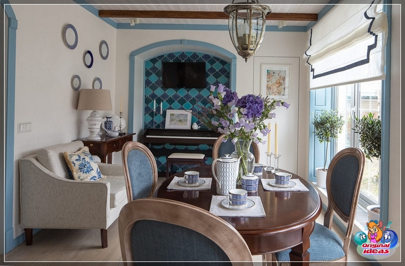 Wohnzimmer Raffrollos passen am besten zu einem Interieur im mediterranen Stil