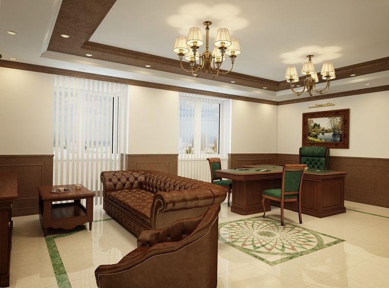 Gres porcelanowy w gabinecie na podłodze