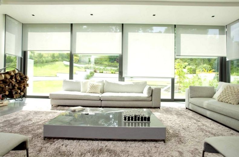 Roller blinds in the living room