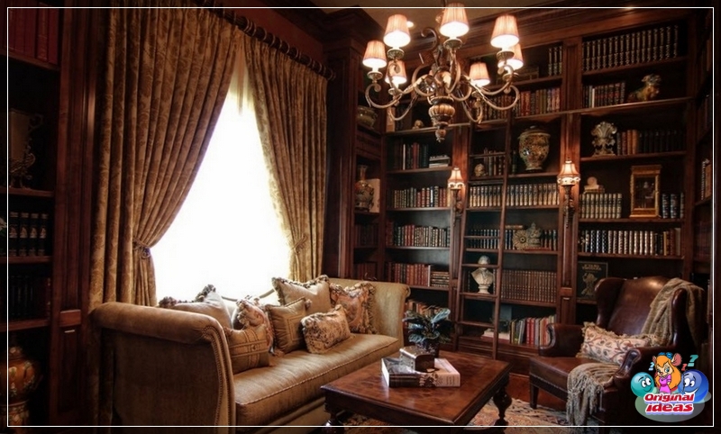 Zasłony w biurze w stylu angielskim