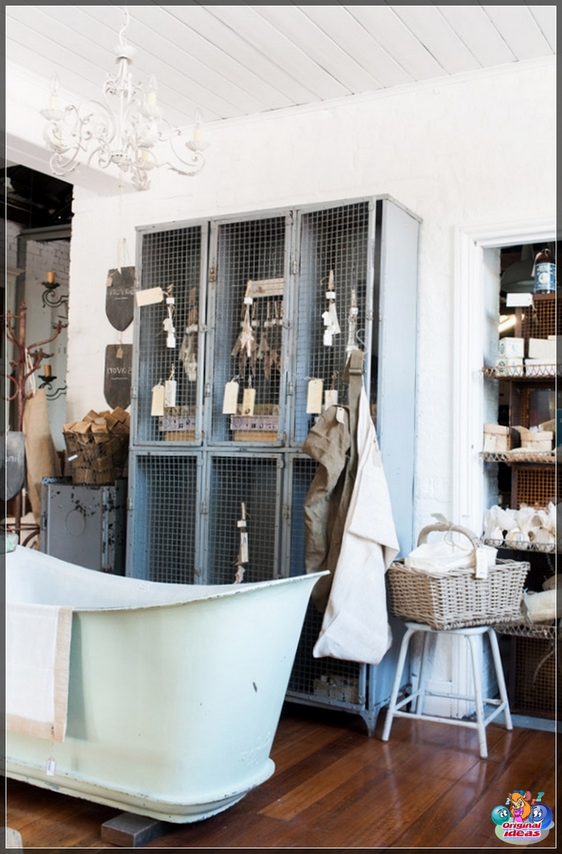 Badezimmer aus Holz und Schmiedeeisen im provenzalischen Stil Badezimmer aus Holz und Schmiedeeisen im provenzalischen Stil