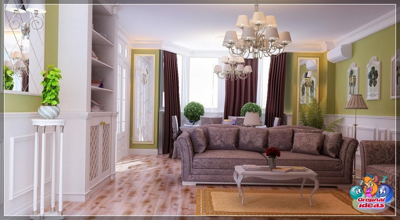 muebles sala de estar tonos morados