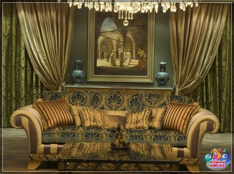 sala de estar Cortinas estilo borocco