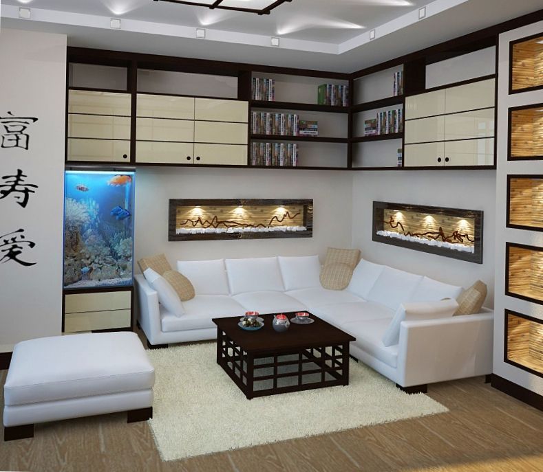 sala de estar Sala de estar de moda en estilo japonés