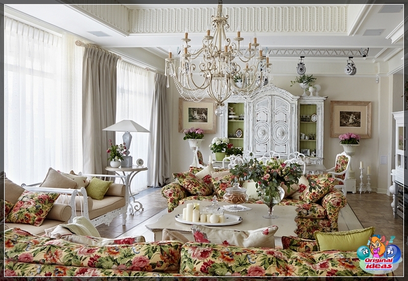zasłona Salon w stylu prowansalskim wygląda delikatnie i romantycznie