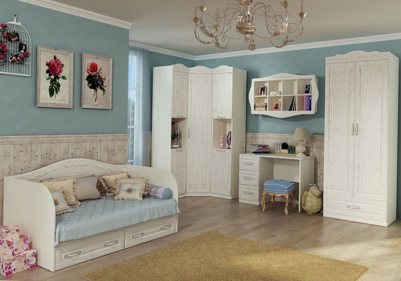 nursery Children's provence in beige and blue tones