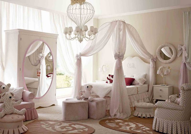 nursery In the nursery for a girl, the bed can be decorated with a canopy