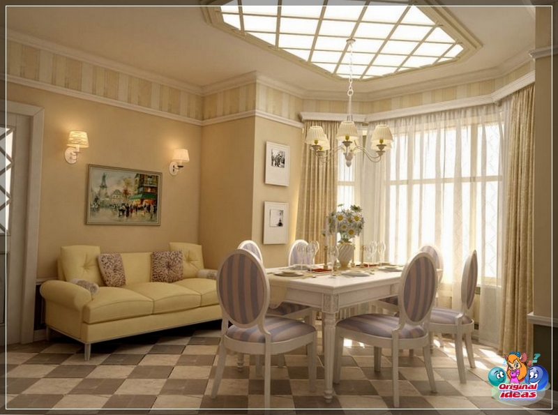 papel pintado Papel tapiz para pintar: una de las opciones para decorar las paredes de la sala de estar de Provenza