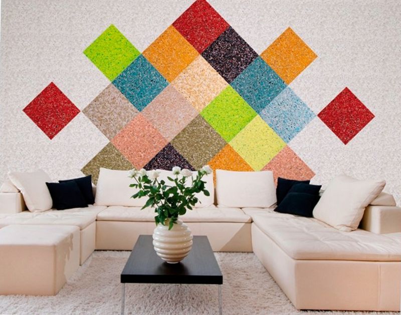 papel pintado Papel tapiz líquido de colores en el interior de la habitación