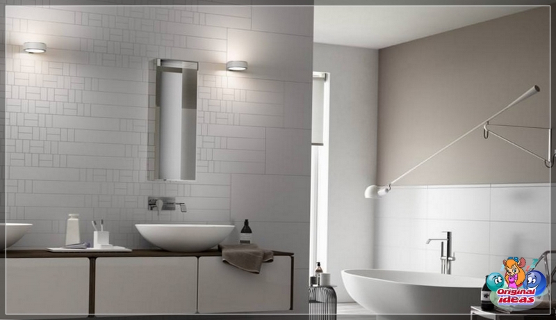 baño Pared gris en el baño