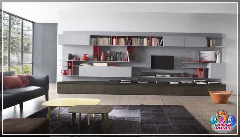 sala de estar Muebles elegantes en la sala de estar de estilo de alta tecnología en el interior en el ejemplo fotográfico del trabajo
