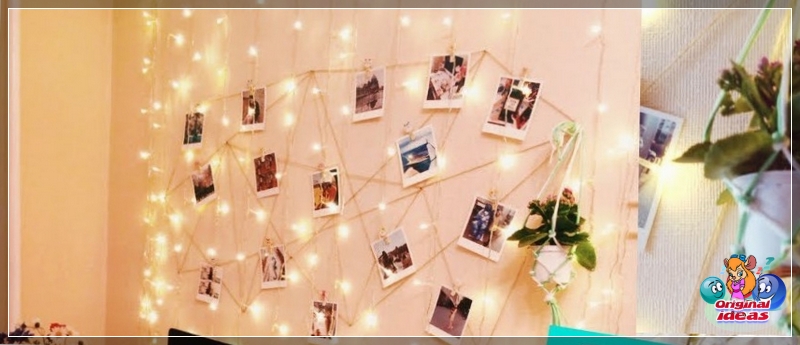 Decoración de paredes con cuadros y fotografías en la habitación de un adolescente