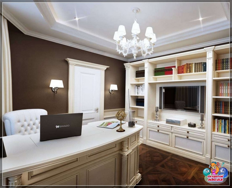 muebles Para aumentar visualmente la altura de la oficina, el techo debe estar decorado en blanco
